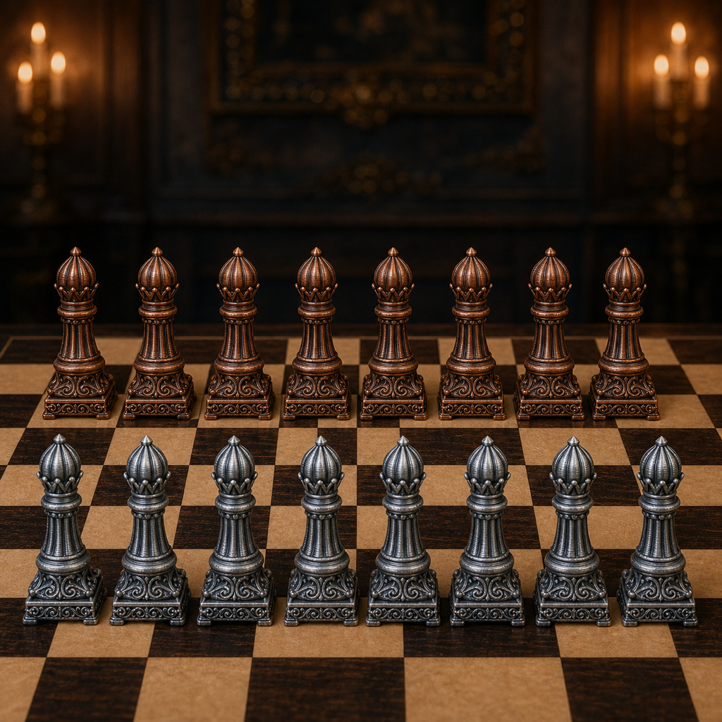 Barock-Schach – 32 handbemalte PLA-Figuren FehnFactory