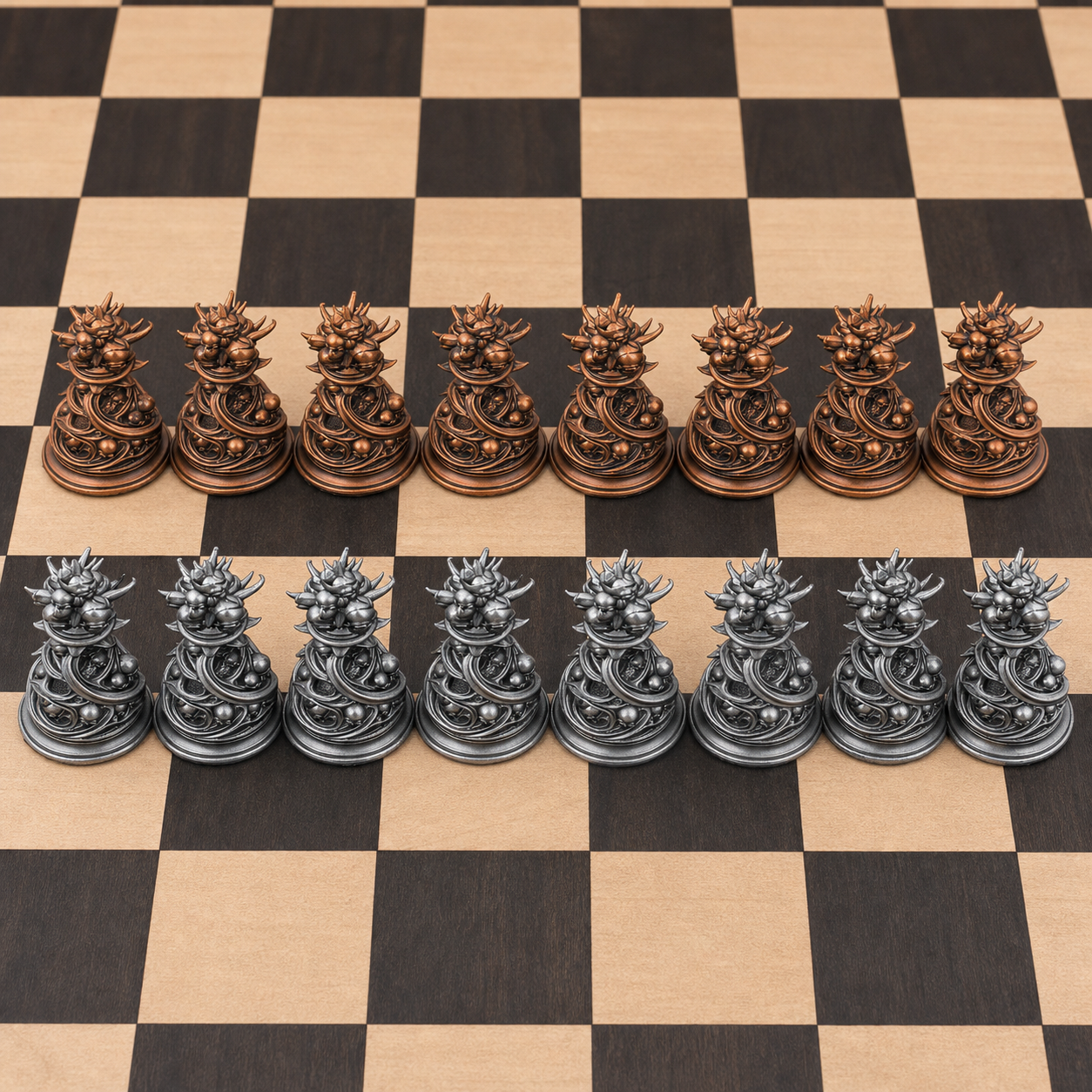 Gothic-Schach – 32 handbemalte PLA-Figuren FehnFactory