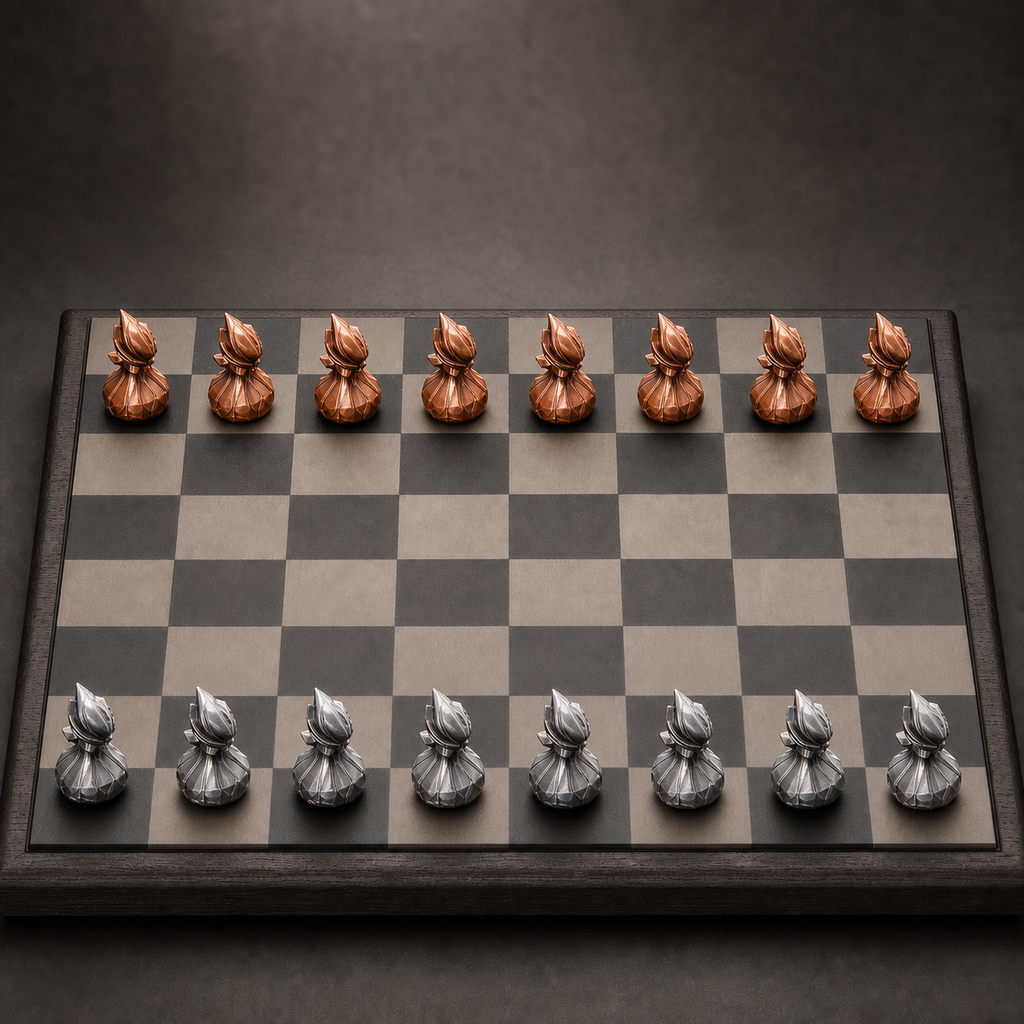 Modernes abstraktes Schach – 32 handbemalte PLA-Figuren FehnFactory