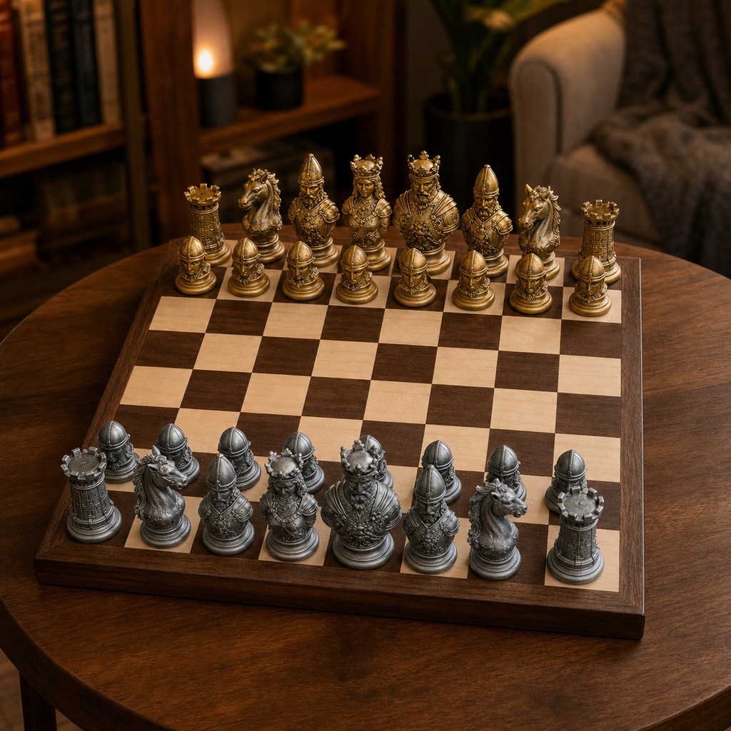 Mittelalter-Schach – 32 handbemalte PLA-Figuren FehnFactory
