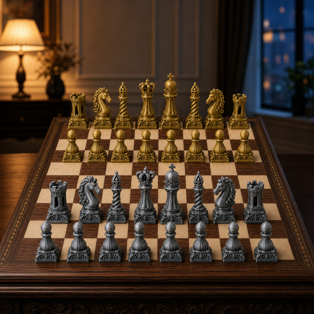 Barock-Schach – 32 handbemalte PLA-Figuren FehnFactory