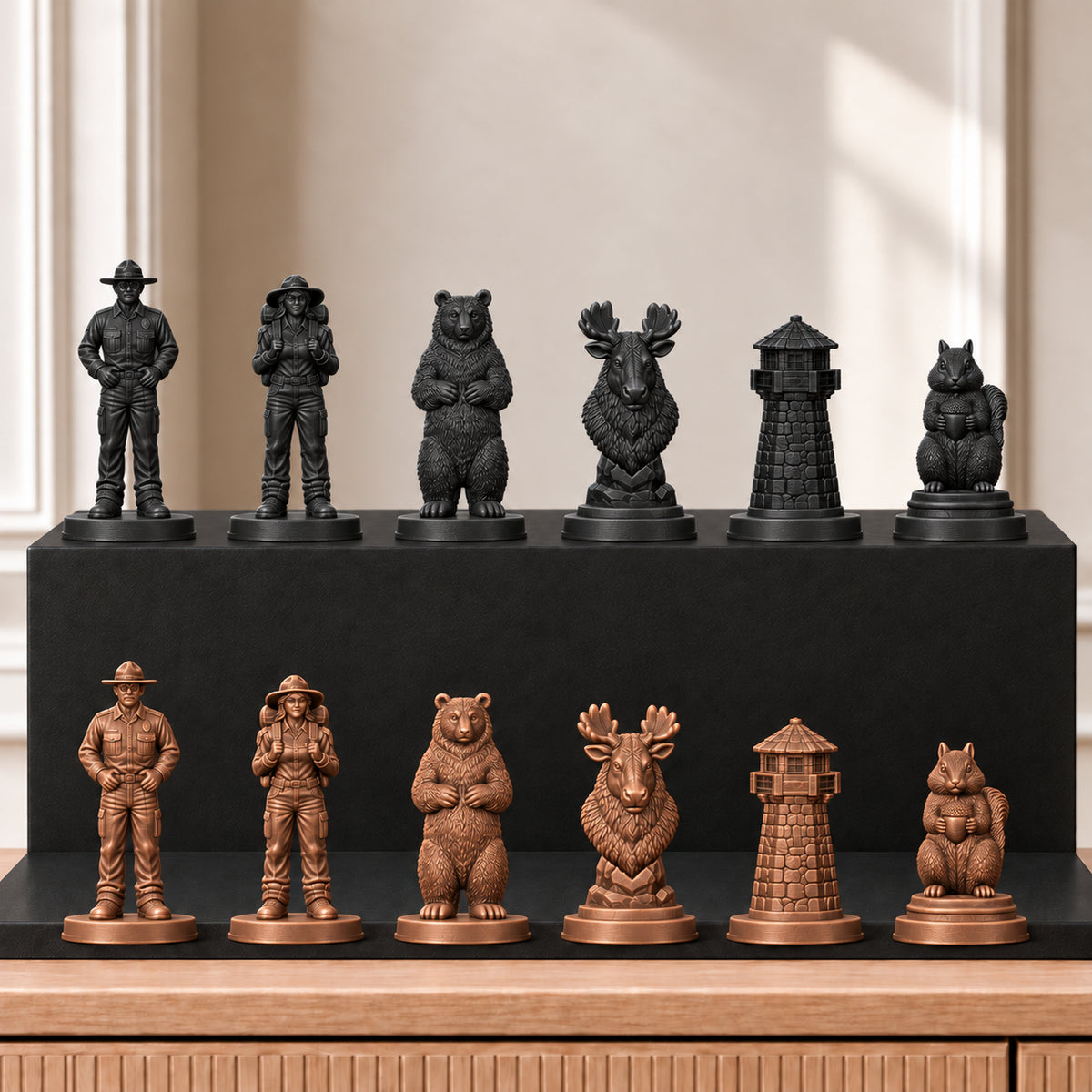 Nationalpark Schachset – 12 schwarz bronze gedruckt
