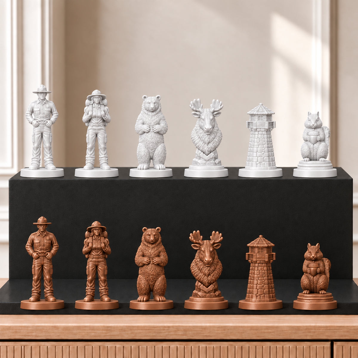 Nationalpark Schachset – 13 weiss bronze gedruckt