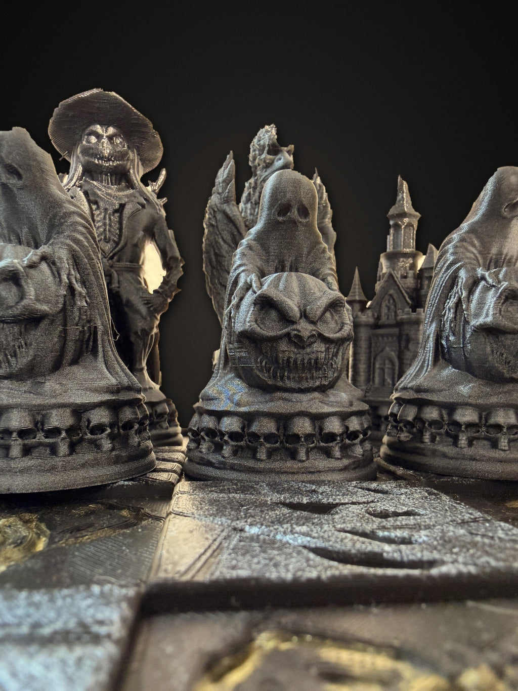 Halloween Gothic Schachset – handbemalt