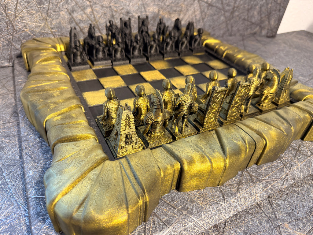 Untoten-Schachset – Mumienarmee | Undead Mummy Chess Set (handbemalt)