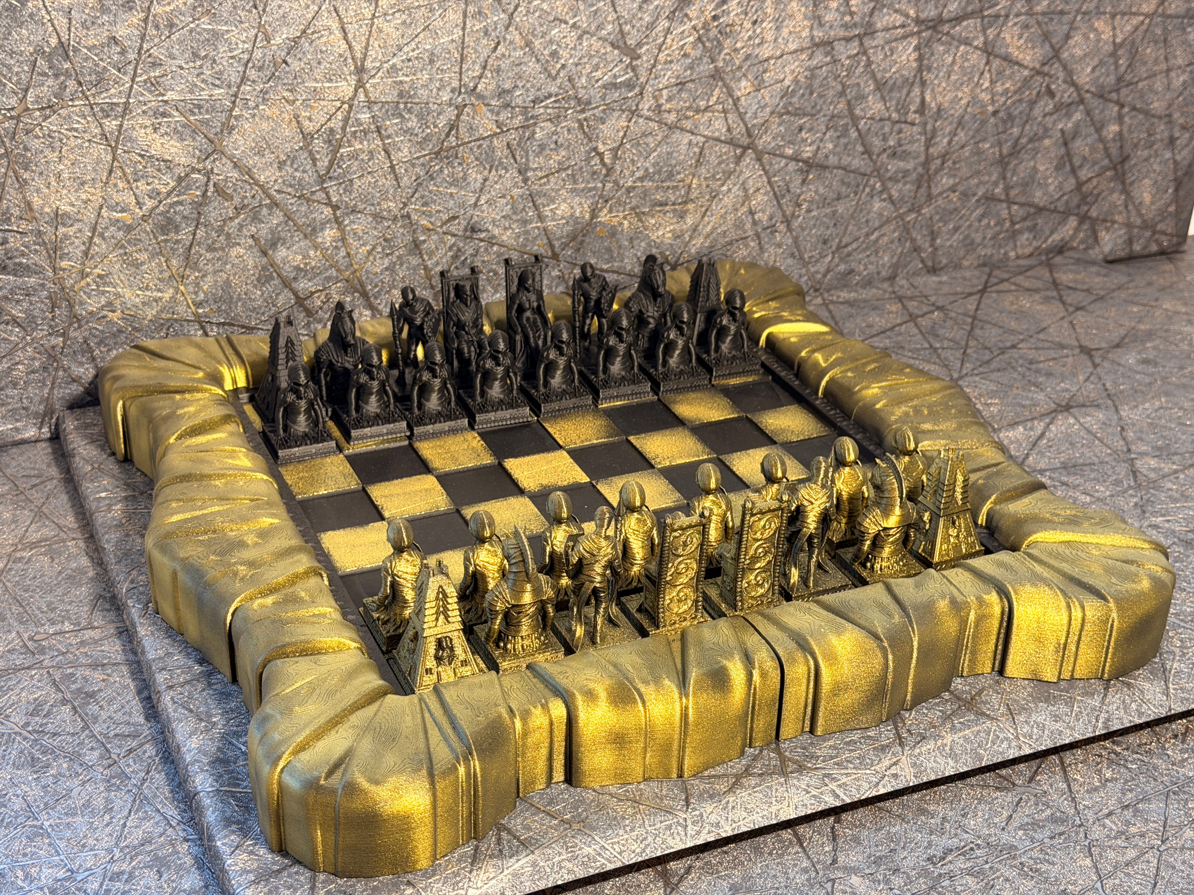 Untoten-Schachset – Mumienarmee | Undead Mummy Chess Set (handbemalt)