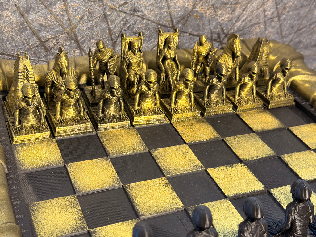 Untoten-Schachset – Mumienarmee | Undead Mummy Chess Set (handbemalt)