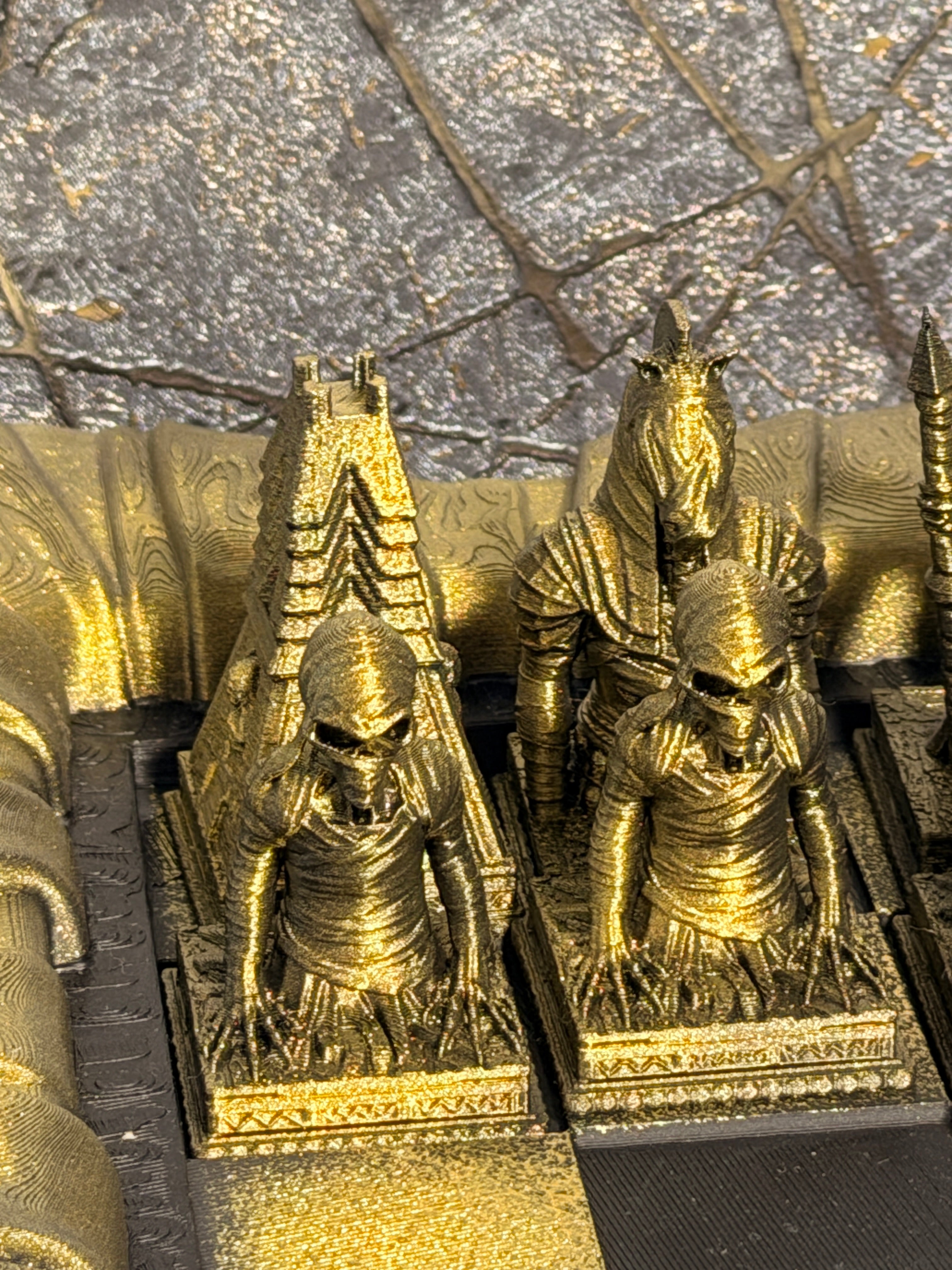 Untoten-Schachset – Mumienarmee | Undead Mummy Chess Set (handbemalt)