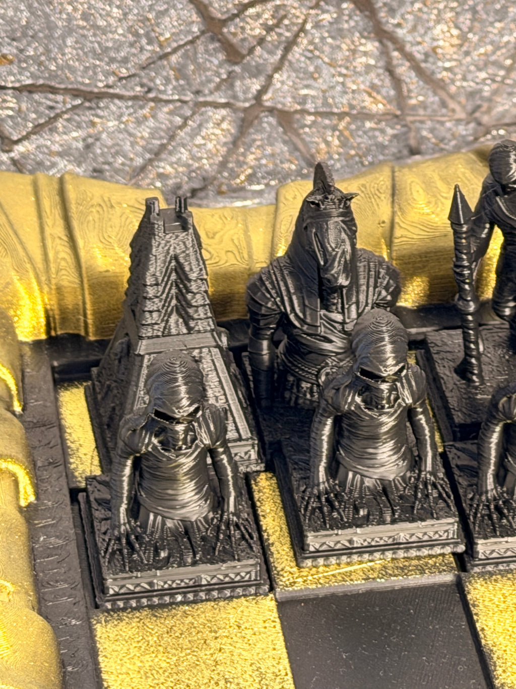 Untoten-Schachset – Mumienarmee | Undead Mummy Chess Set (handbemalt)
