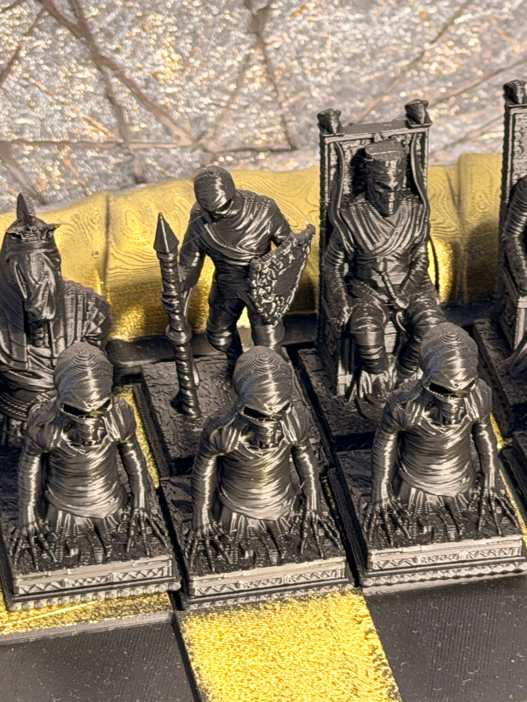Untoten-Schachset – Mumienarmee | Undead Mummy Chess Set (handbemalt)