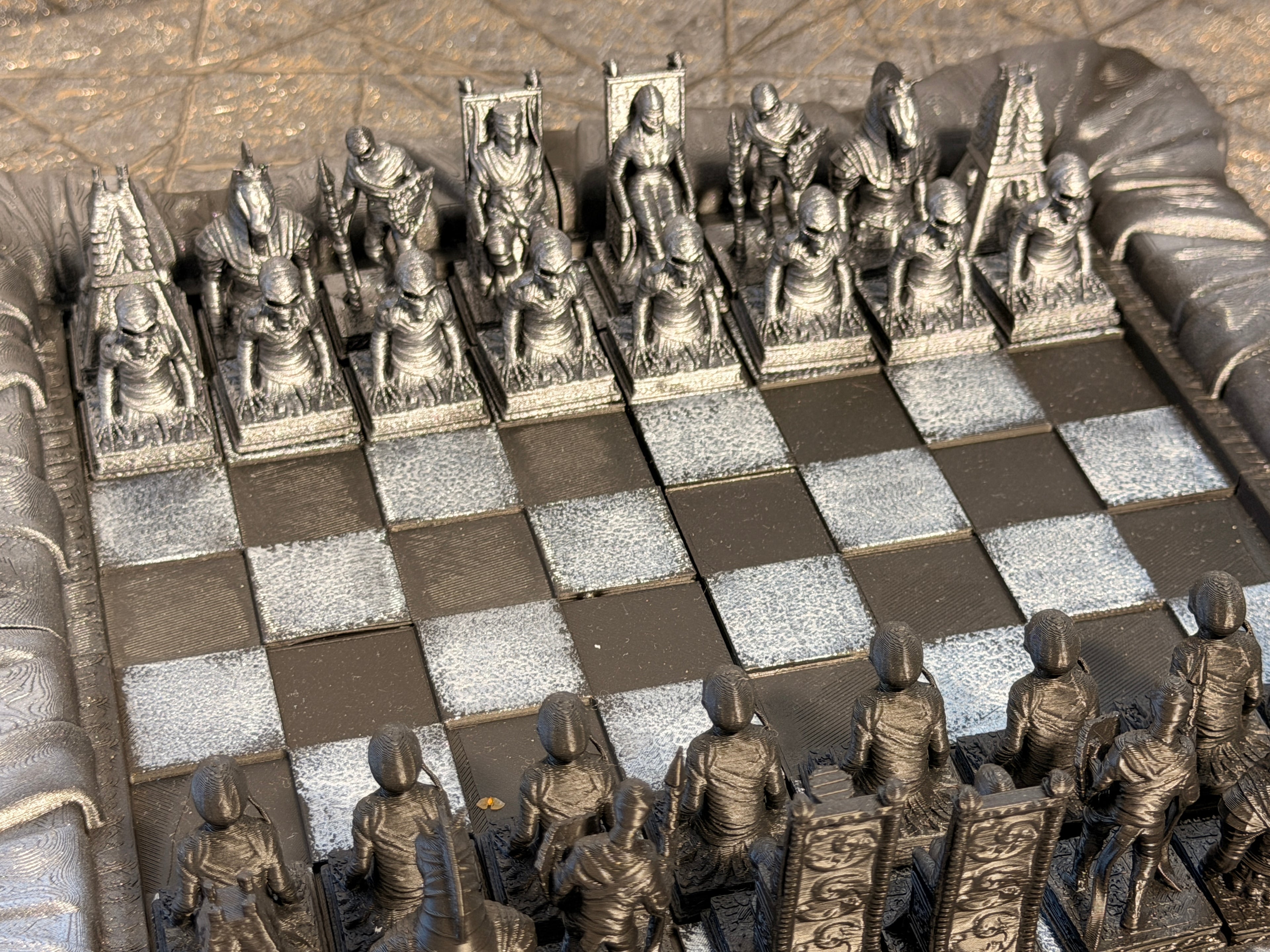 Untoten-Schachset – Mumienarmee | Undead Mummy Chess Set (handbemalt)