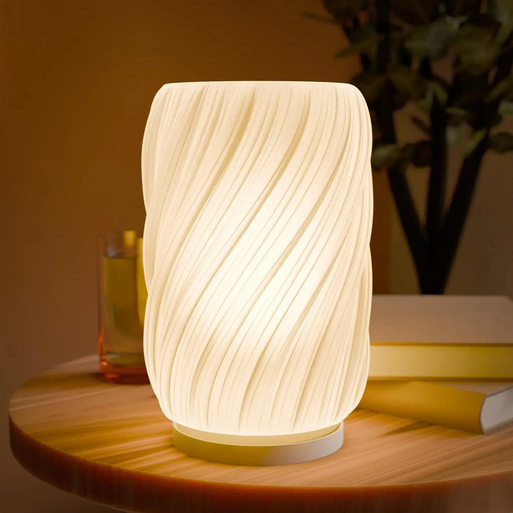 Lampe Ondula – Moderne 3D-gedruckte Tischlampe inkl. Schirm, Ständer &amp; Fassung Fehn-factory.de