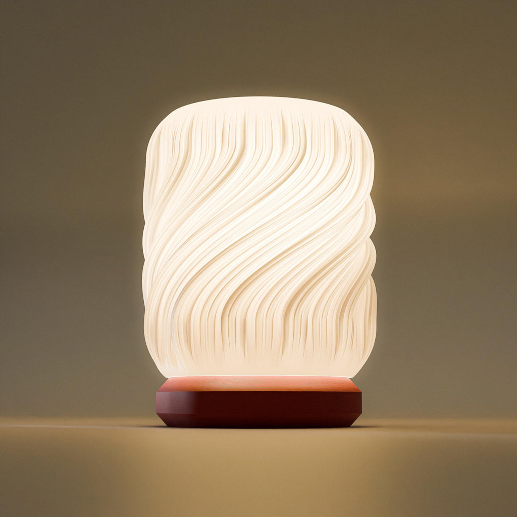Lampe Drift • Designer Tischlampe  • Moderne Wohnlampe • LED Lampenschirm • Dekolampe Wohnzimmer Schlafzimmer Büro • Geschenkidee Fehn-factory.de