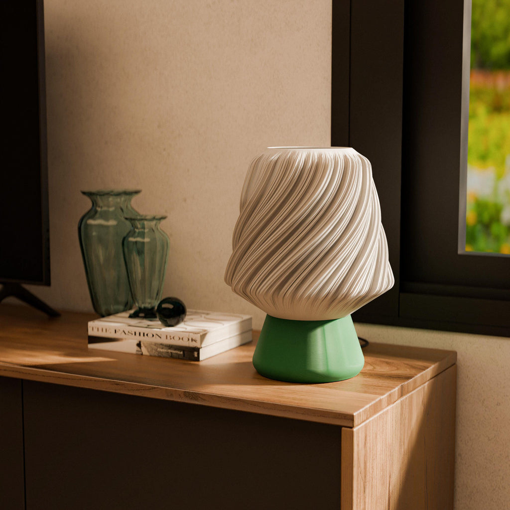Bruma Lampe Moderne Designer Tischlampe, Farbwahl Lampenschirm Nachttischlampe Wohnzimmer Geschenkidee Fehn-factory.de
