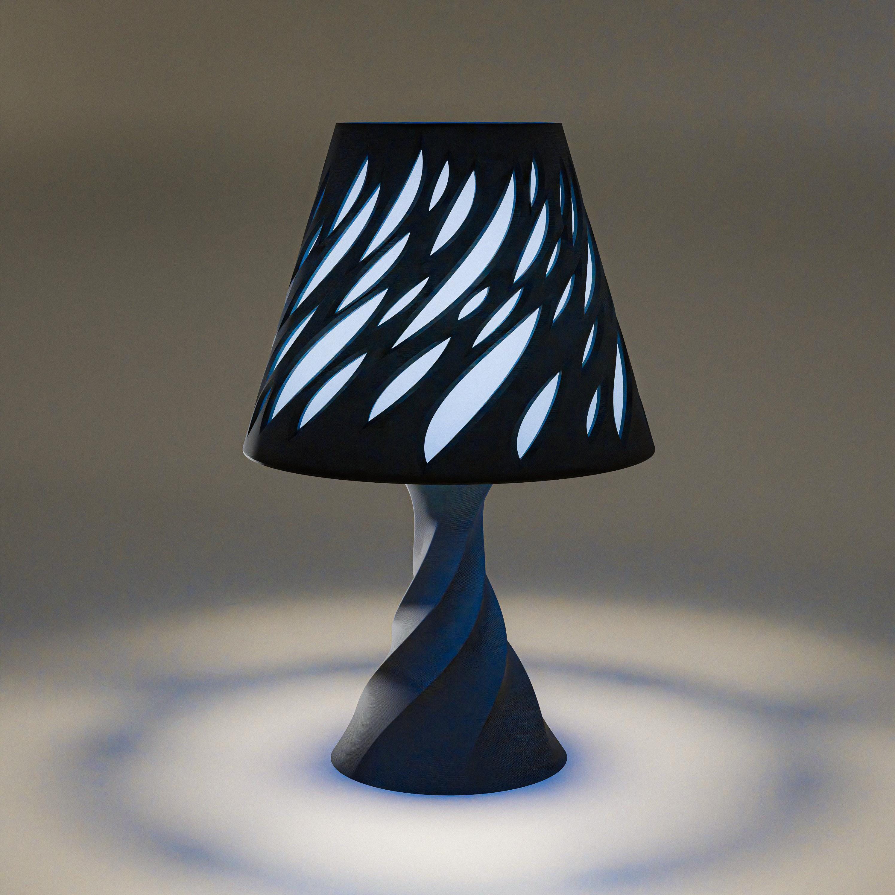 Tall Spectra – Moderne Designer-Tischlampe  mit Cutout-Lampenschirm Fehn-factory.de