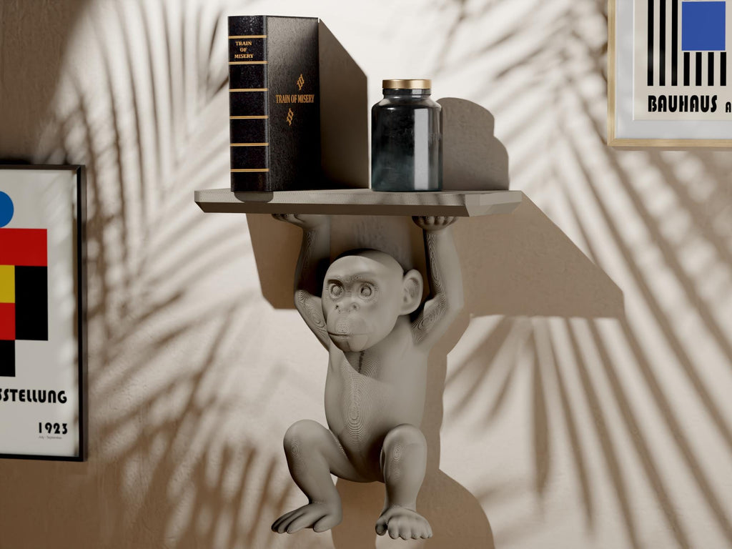 Monkey Regal – Wandregal / Aufbewahrungsregal in Form eines Affen / Freie Farbwahl Fehn-factory.de