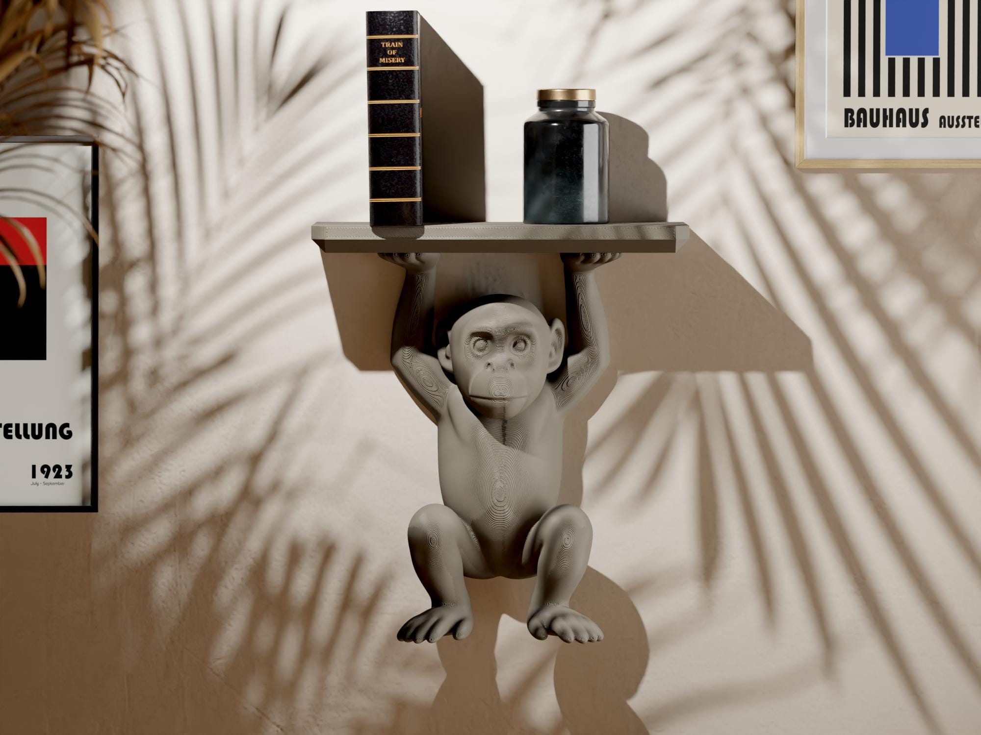 Monkey Regal – Wandregal / Aufbewahrungsregal in Form eines Affen / Freie Farbwahl Fehn-factory.de