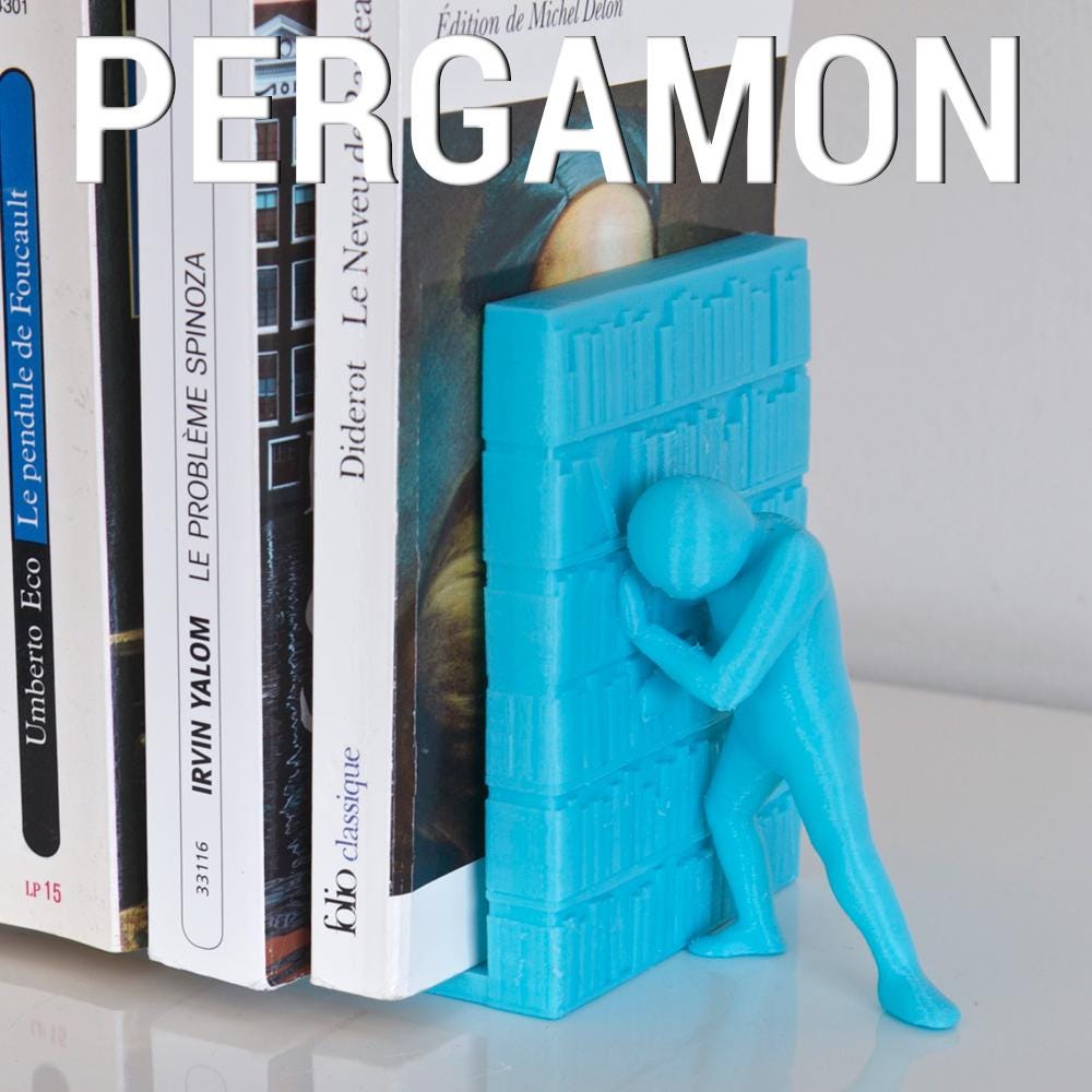 Buchstütze „PERGAMON D“ – Moderne Bücherstütze im Architektur-Design | Stilvolle Regal-Deko & Geschenkidee für Bücherliebhaber | Wohndeko. Fehn-factory.de