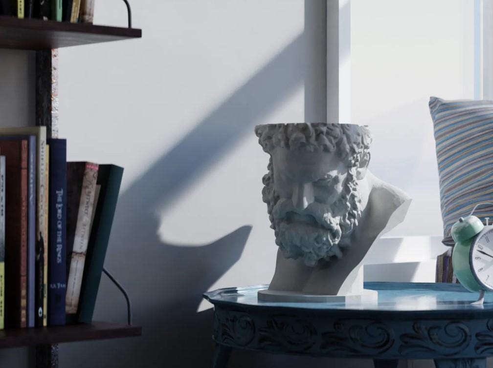 Hercules Skulpturenvase – Antike Büste als Vase & Pflanzgefäß | Klassische Deko Vase Pflanzgefäß Fehn-factory.de