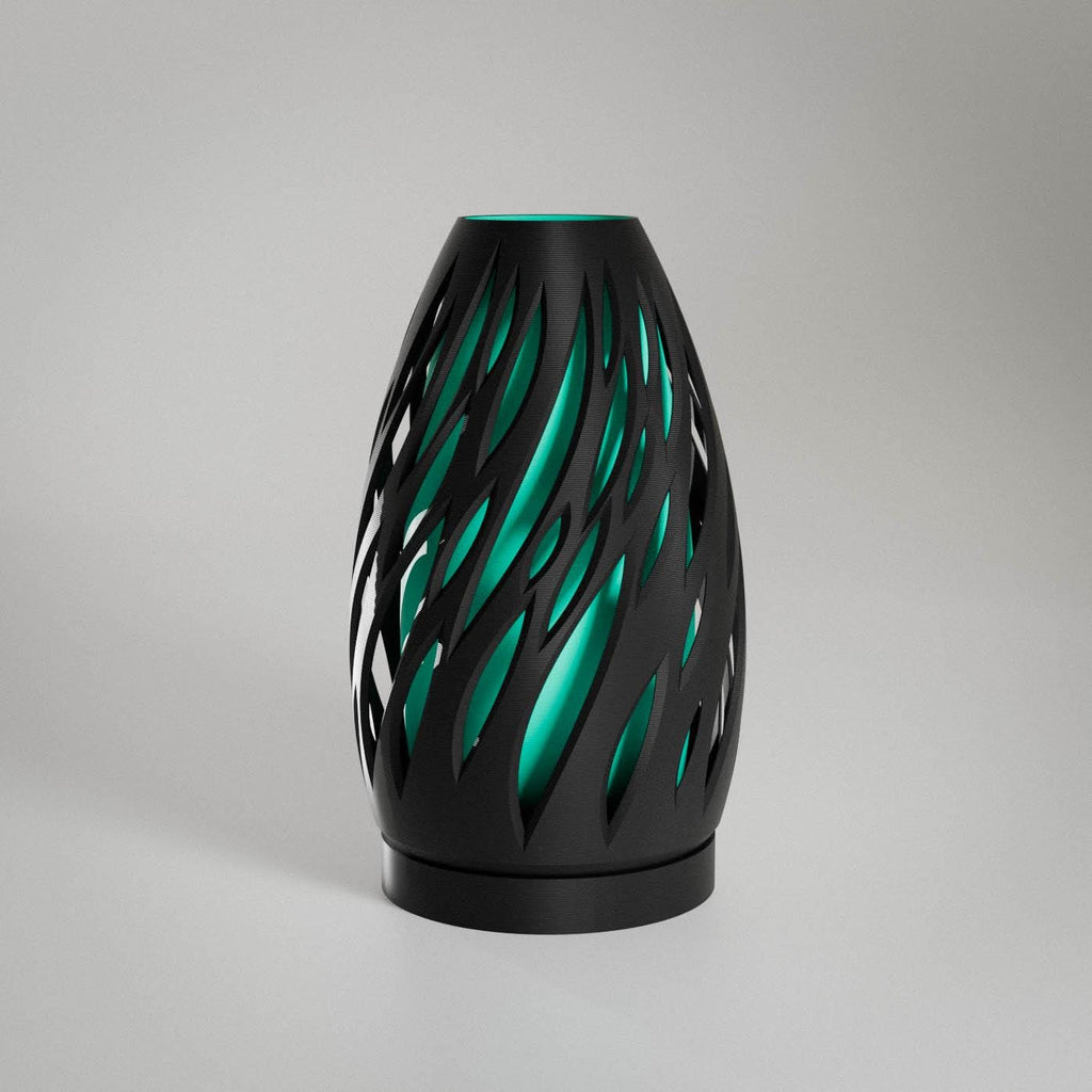 Spectra Lampe – Handgefertigte Tischlampe mit Flammendesign – – Farbe wählbar – Stimmungsvolle Beleuchtung. Auch für den Nachttisch geeignet Fehn-factory.de