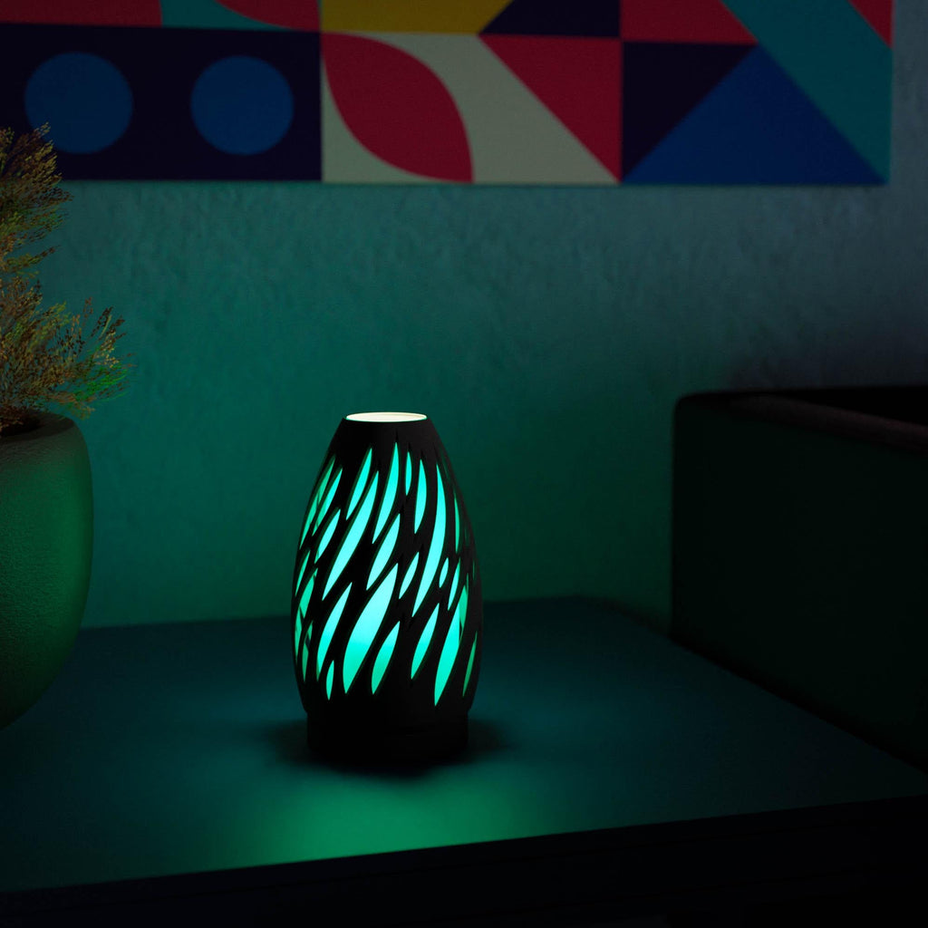 Spectra Lampe – Handgefertigte Tischlampe mit Flammendesign – – Farbe wählbar – Stimmungsvolle Beleuchtung. Auch für den Nachttisch geeignet Fehn-factory.de