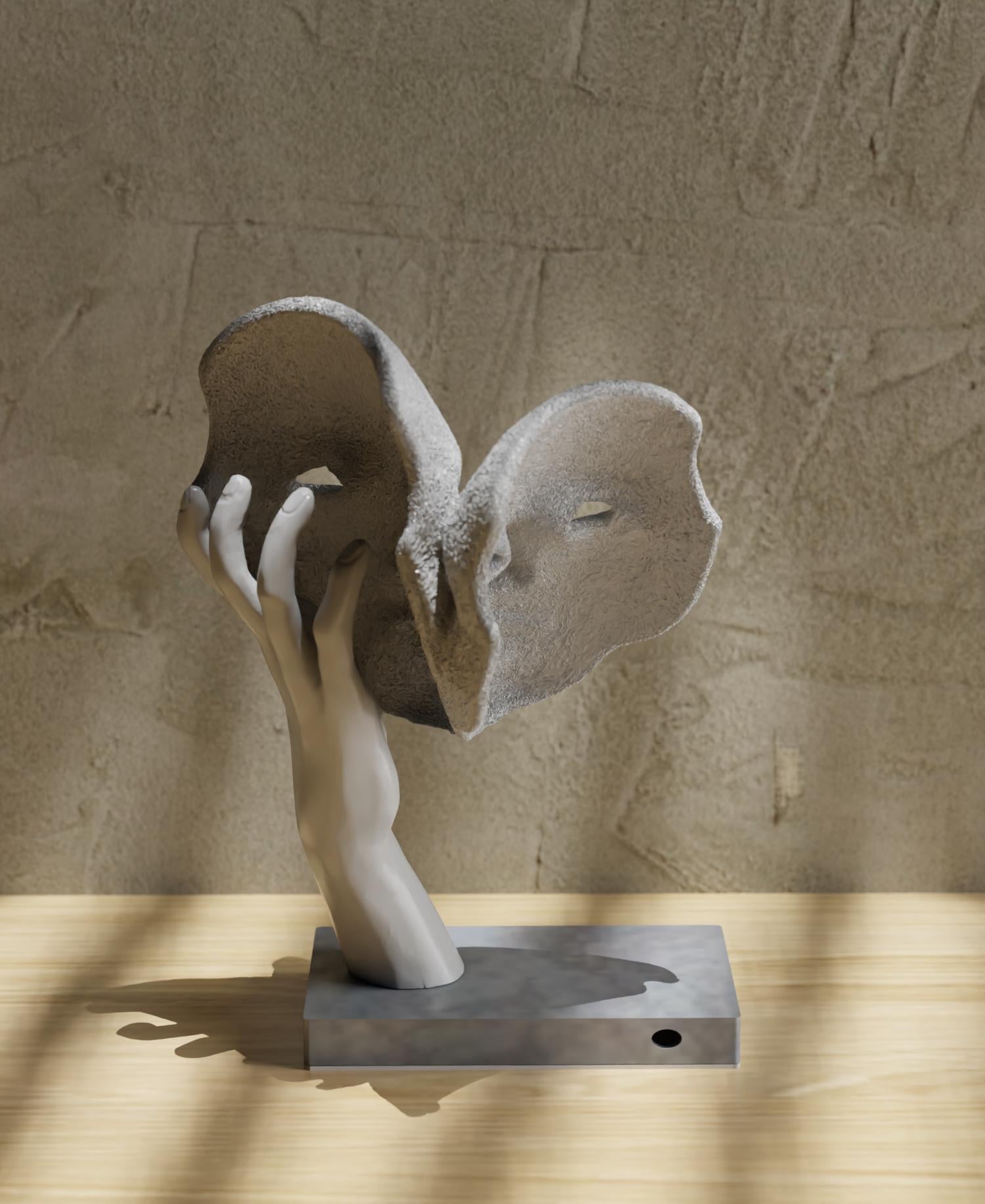 Deko-Skulptur „NOFACES“ – Moderne Gesichts-Skulptur mit Hand Fehn-factory.de