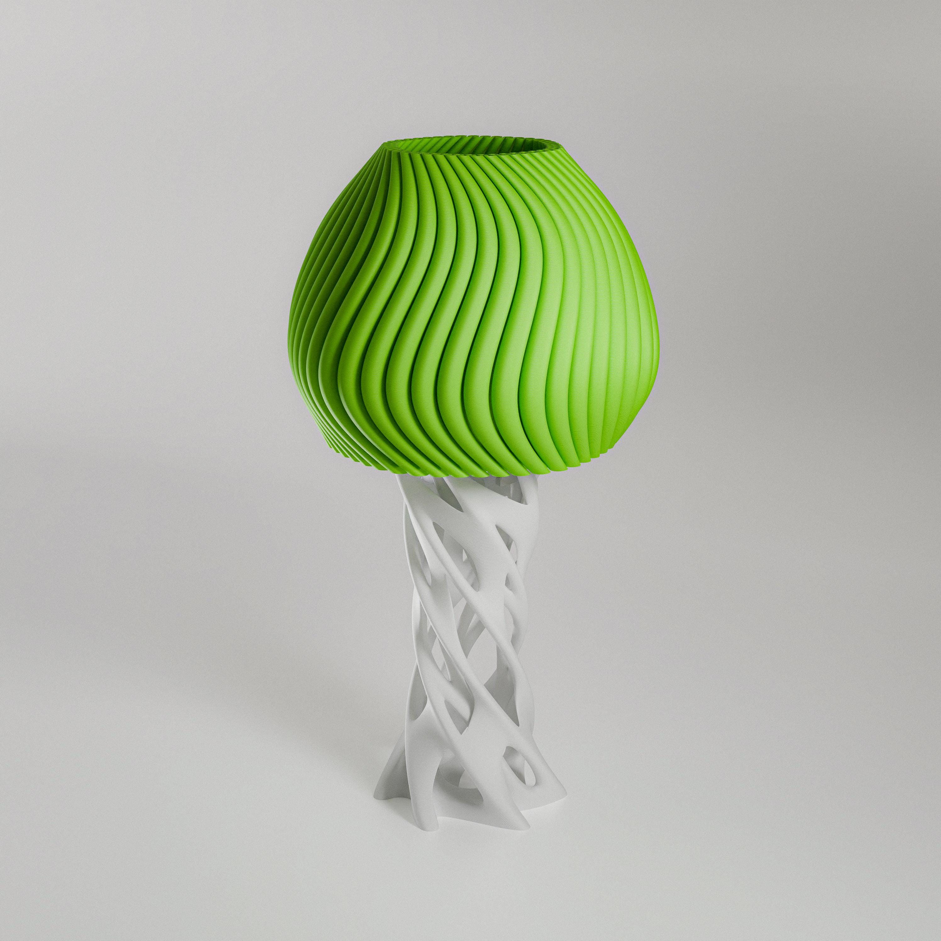 Enoki  Lampe Designer Tischlampe Spirallampenschirm Organische Basis E27 Nachttischlampe Modern Wohnzimmer Geschenkidee.Frei Farbwahl Fehn-factory.de