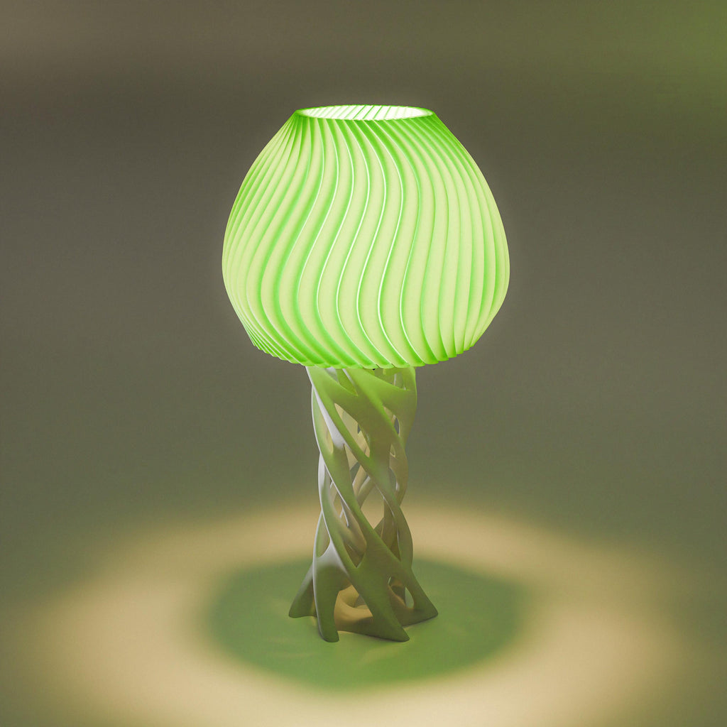 Enoki  Lampe Designer Tischlampe Spirallampenschirm Organische Basis E27 Nachttischlampe Modern Wohnzimmer Geschenkidee.Frei Farbwahl Fehn-factory.de