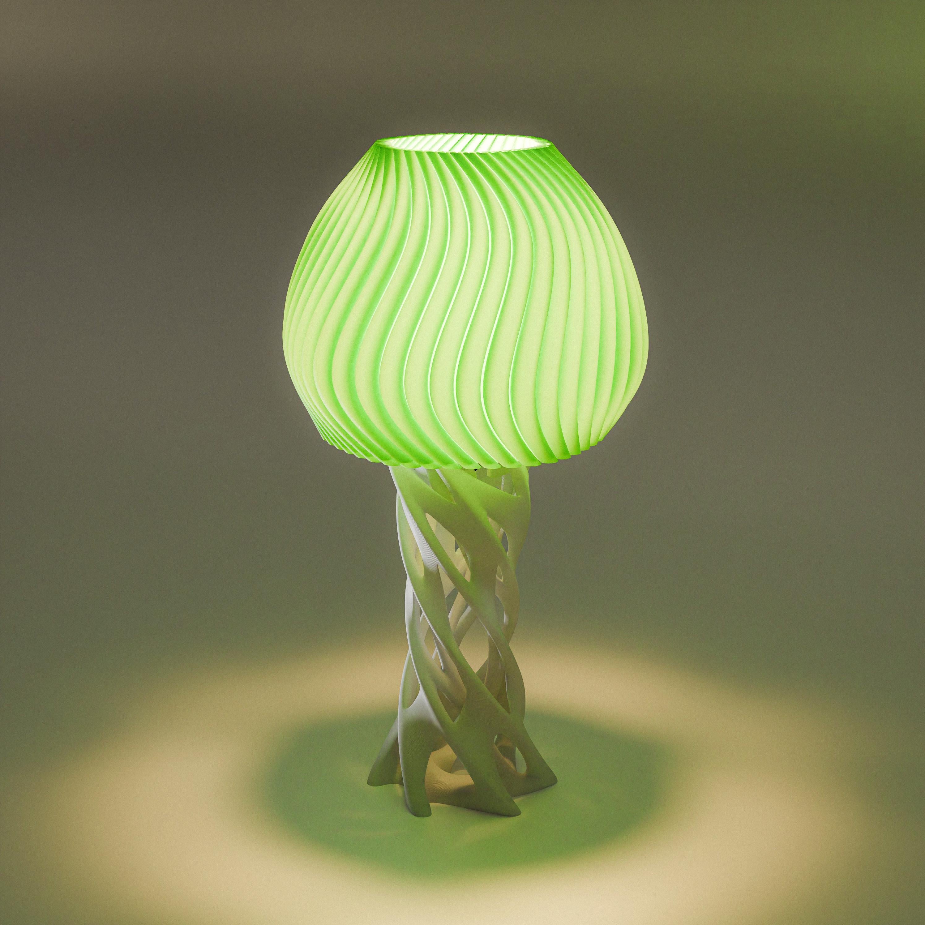 Enoki  Lampe Designer Tischlampe Spirallampenschirm Organische Basis E27 Nachttischlampe Modern Wohnzimmer Geschenkidee.Frei Farbwahl Fehn-factory.de