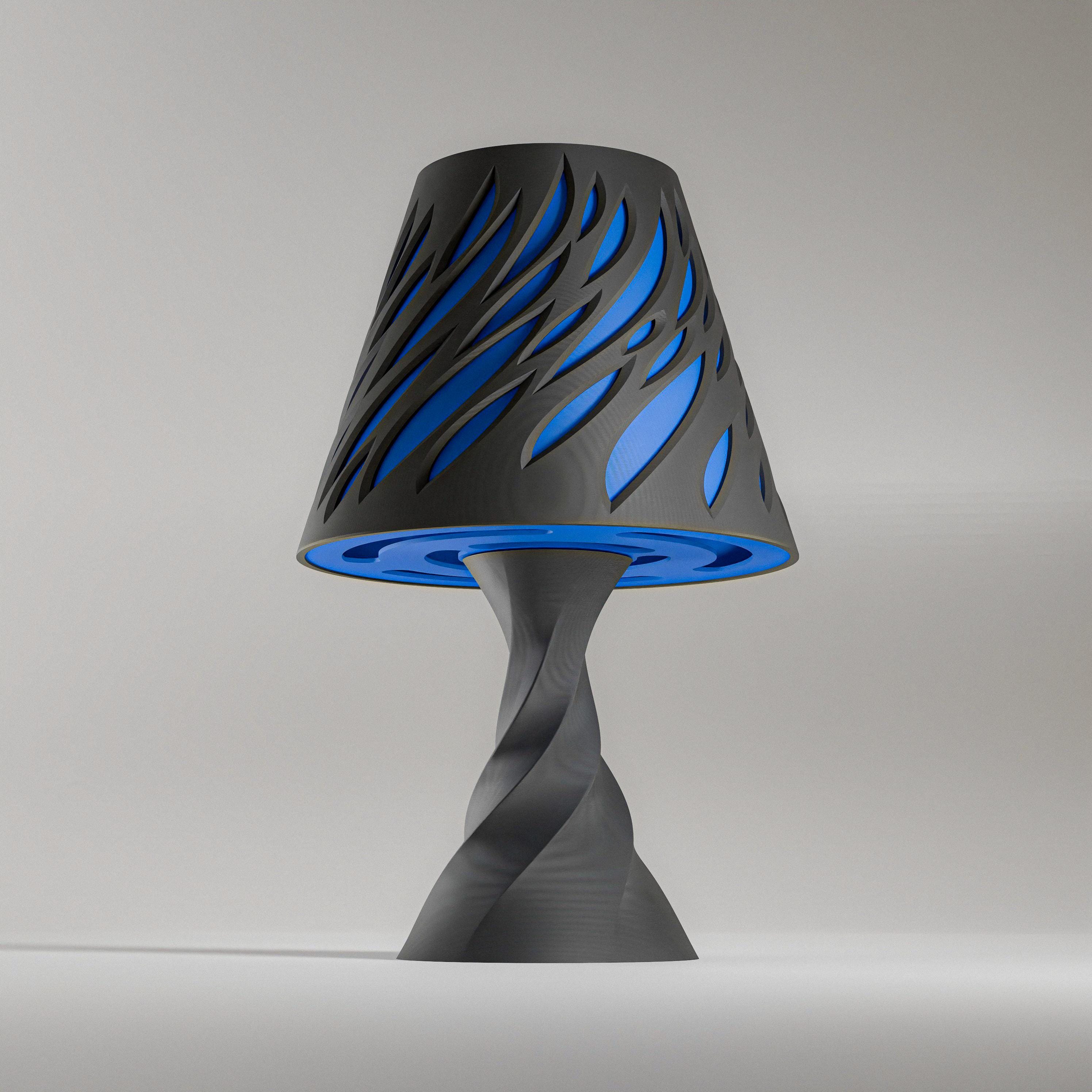 Tall Spectra – Moderne Designer-Tischlampe  mit Cutout-Lampenschirm Fehn-factory.de