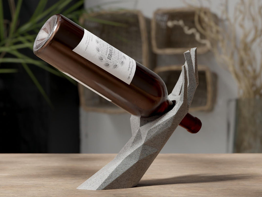 VinoGrace – Weinhalter Weinflaschenhalter Hand  | Moderner Flaschenständer für 0,75l Wein oder Sekt | Designer Deko & Geschenkidee. Fehn-factory.de