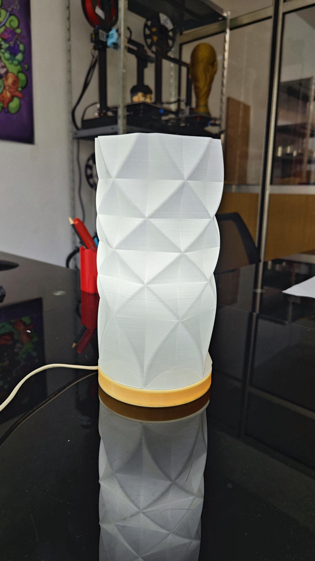 Tischlampe & Nachttischlampe – Diamonds Lampshade | Moderne Wohndeko, Designerlampe mit Fuß, E27 Fehn-factory.de