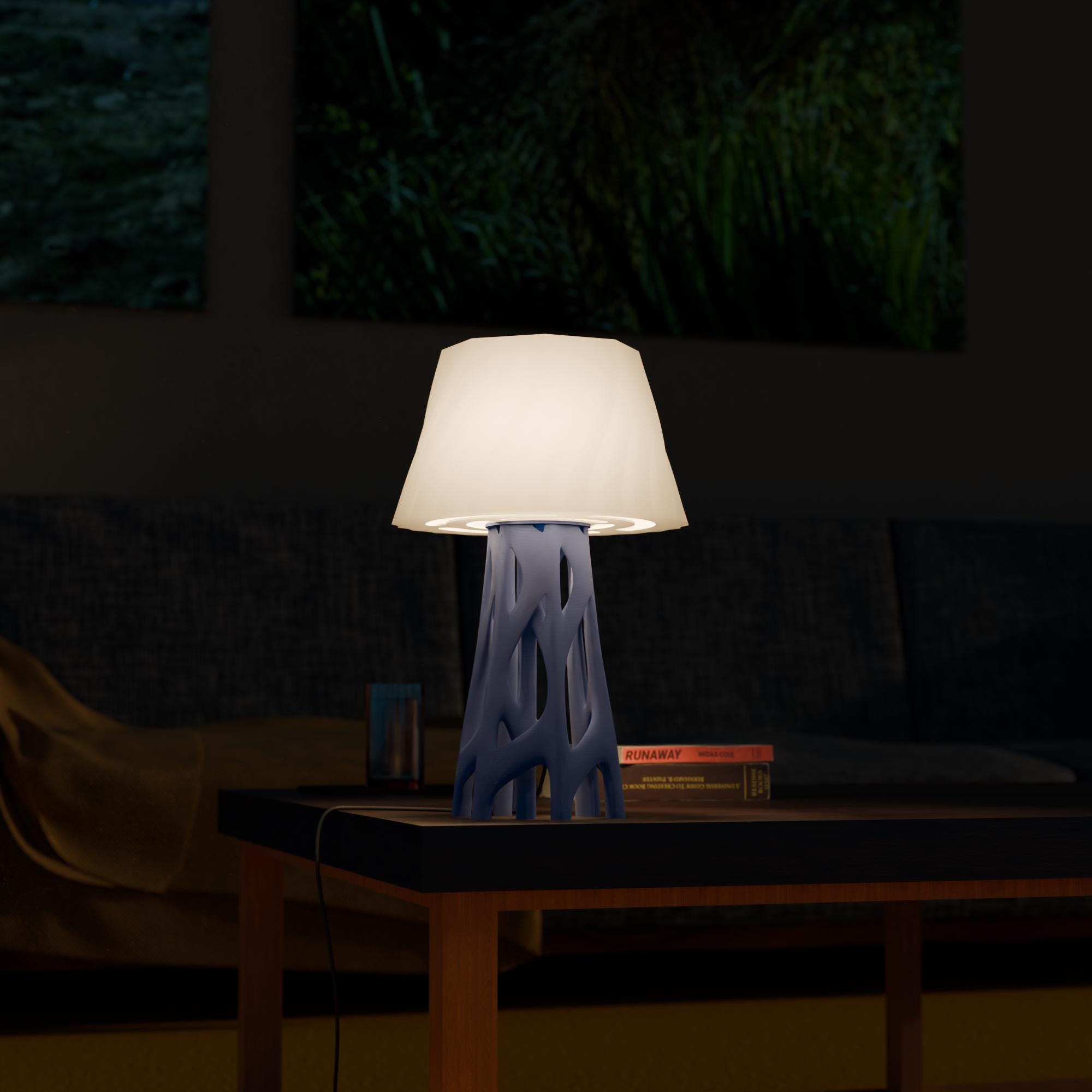 Vertex Tischlampe – Modernes Design mit warmem Licht – 20 cm hoch – Handgefertigt – Frei wählbare Farben – Auch als Nachtischlampe Fehn-factory.de