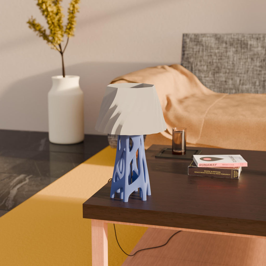 Vertex Tischlampe – Modernes Design mit warmem Licht – 20 cm hoch – Handgefertigt – Frei wählbare Farben – Auch als Nachtischlampe Fehn-factory.de
