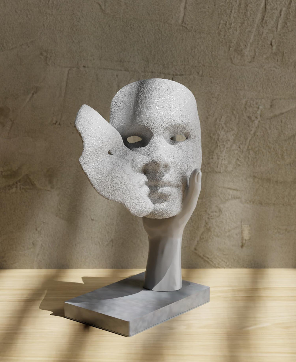 Deko-Skulptur „NOFACES“ – Moderne Gesichts-Skulptur mit Hand Fehn-factory.de