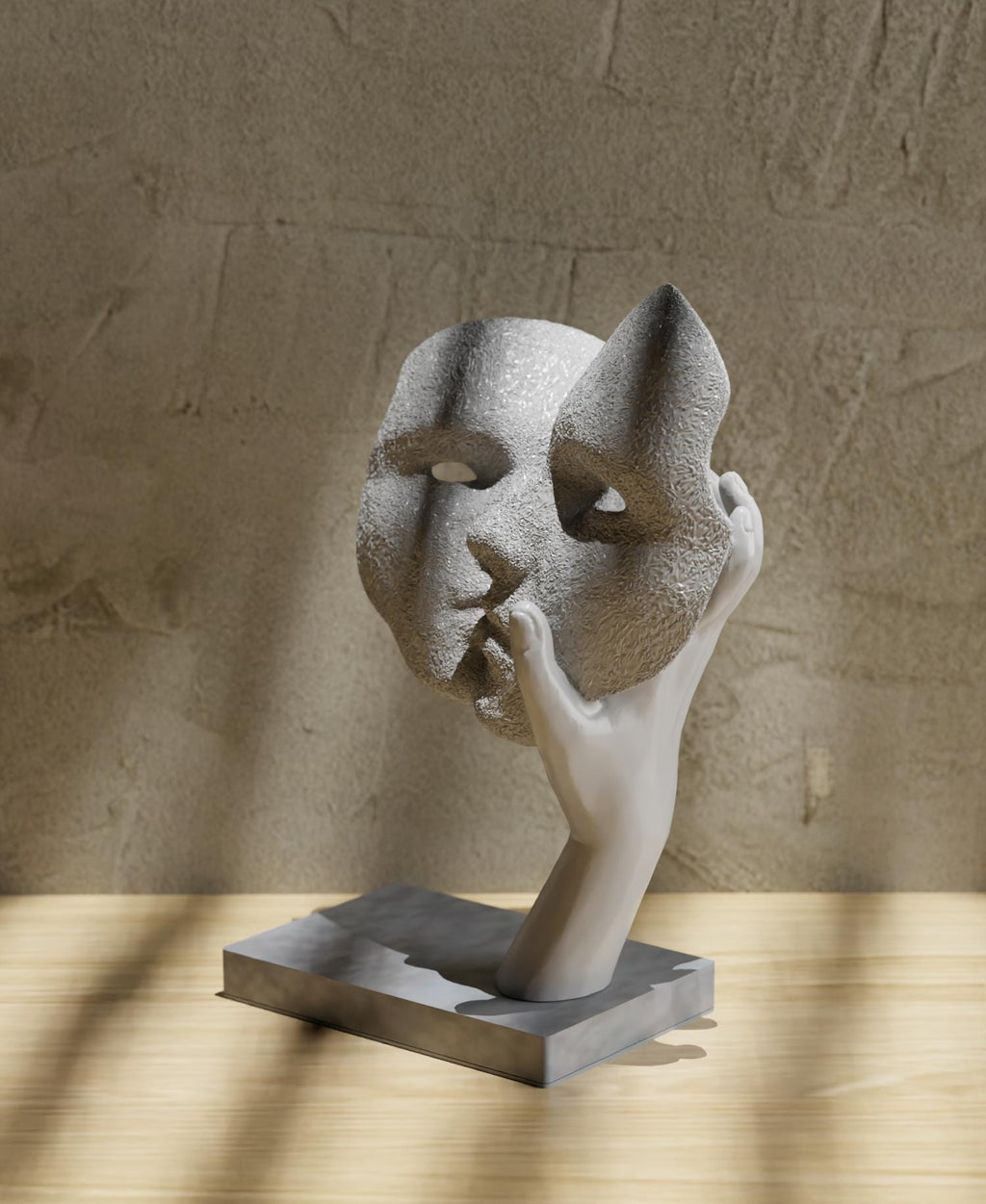 Deko-Skulptur „NOFACES“ – Moderne Gesichts-Skulptur mit Hand Fehn-factory.de