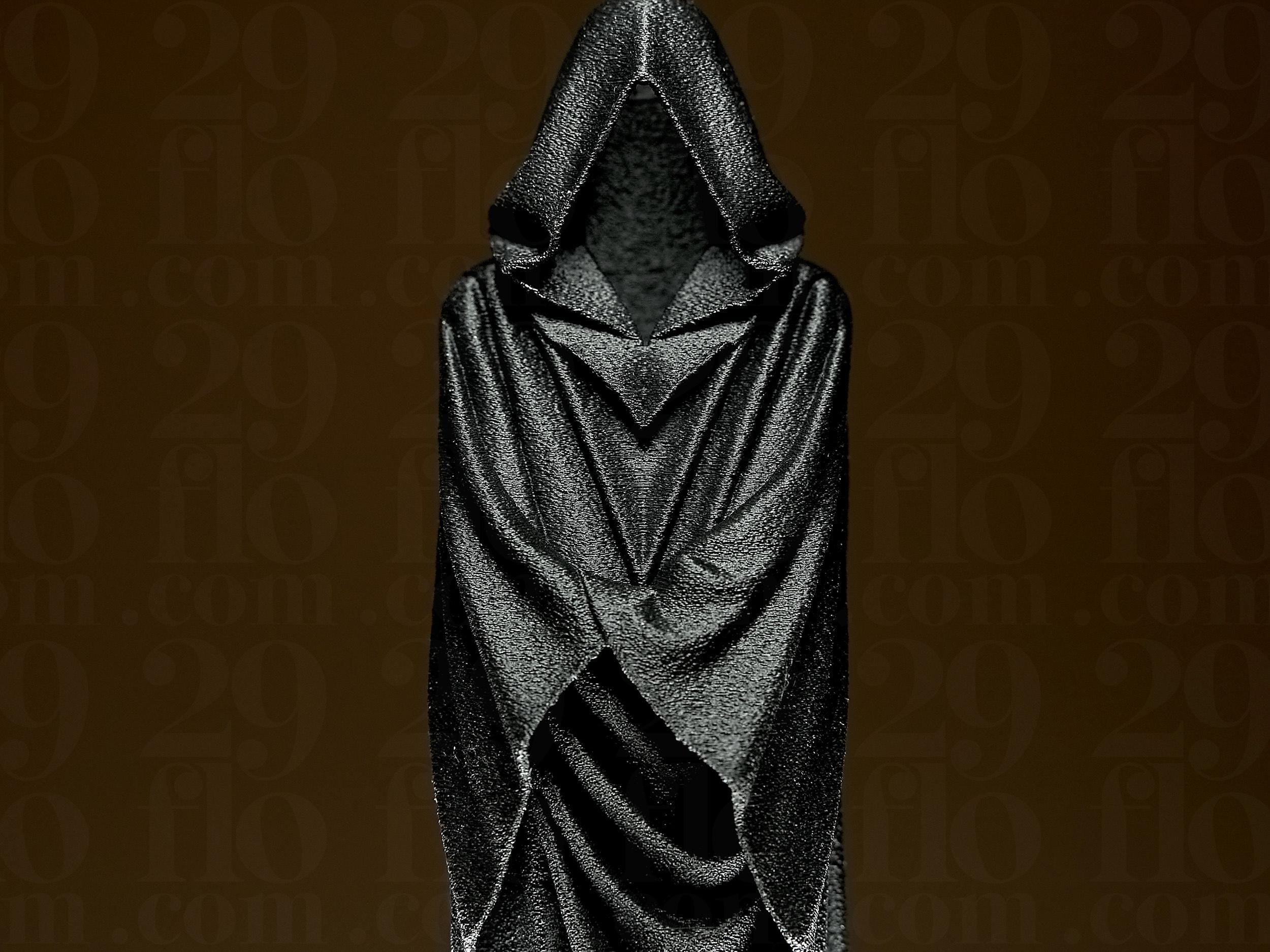 Absent One – Schwarze Kapuzenfigur | Mystische Halloween & Gothic Deko Statue Fehn-factory.de