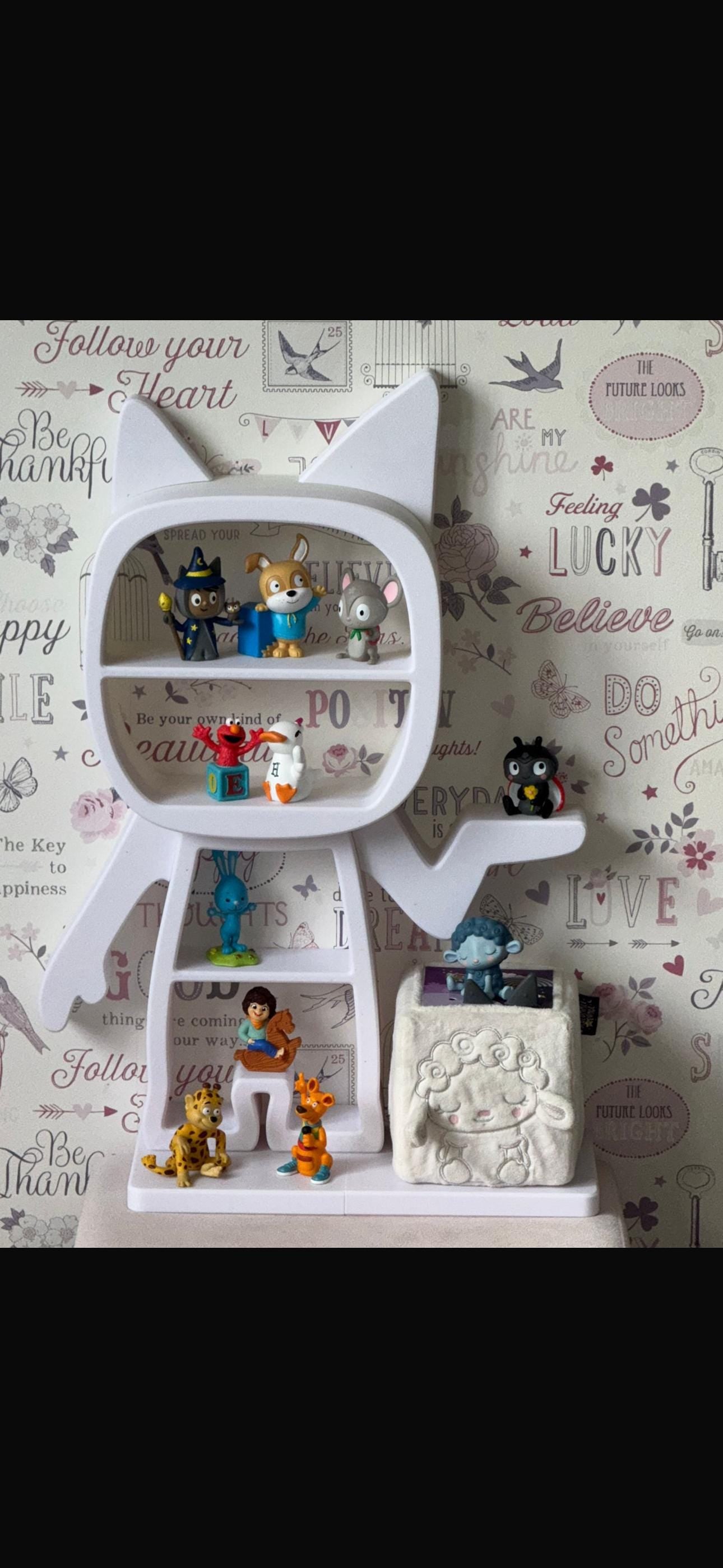 Tonie Regal 60x40 cm mit Toniebox 2  Halter | Kinderzimmer Regal | Figuren Aufbewahrung | Wunschfarbe wählbar. Tonie BOX 2 II