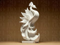 Pfau Statue Dekofigur – Elegante Peacock Skulptur weiß modern – Wohnzimmer Dekoration Figur Fehn-factory.de