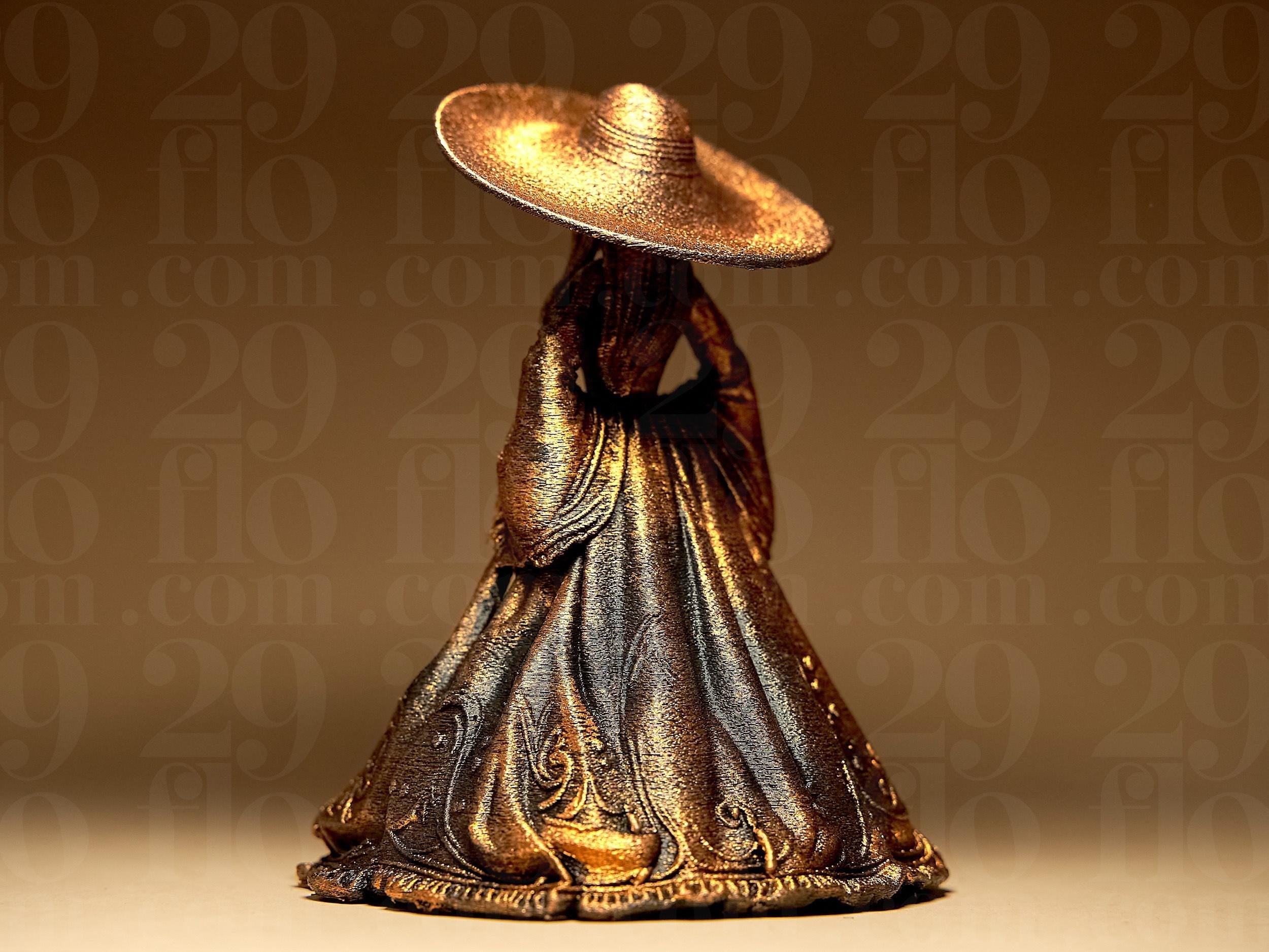 Dia de los Muertos Figur Skelett Dame mit Kleid und Hut – Halloween Deko Mexiko Fehn-factory.de