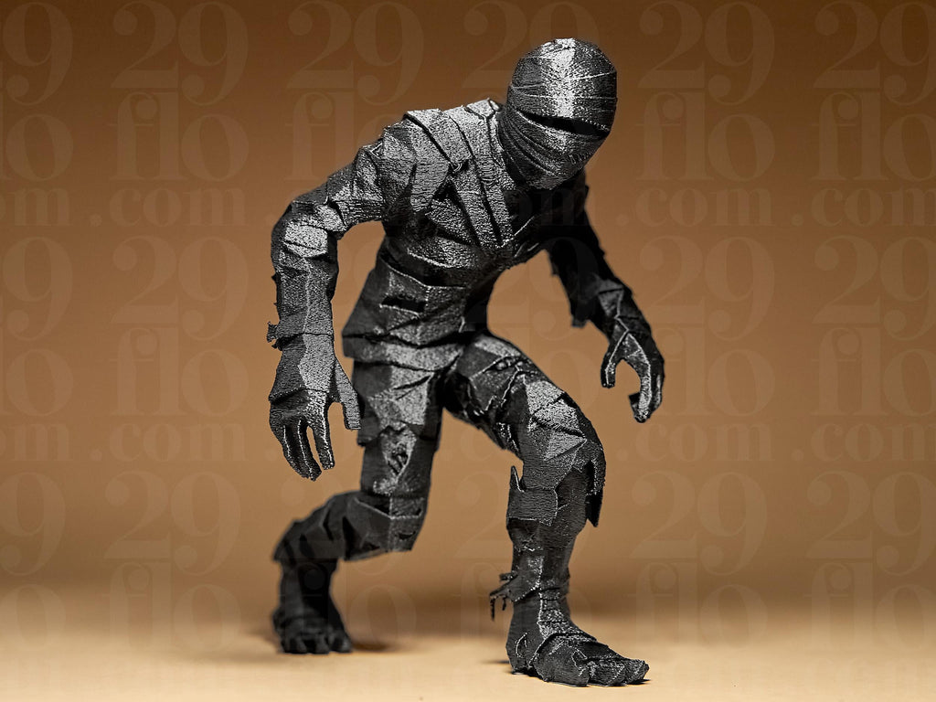 Geometrische Mumie Figur – Halloween Deko, Grusel Statue, Gothic Kunstfigur, Monster Dekoration Fehn-factory.de