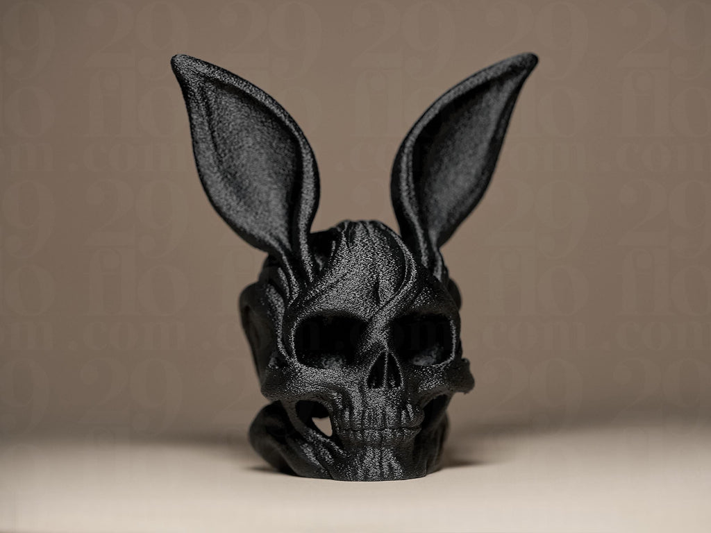 Skull Bunny Figurine – Schädel Hase Dekofigur in Schwarz | Halloween & Gothic Dekoration Fehn-factory.de