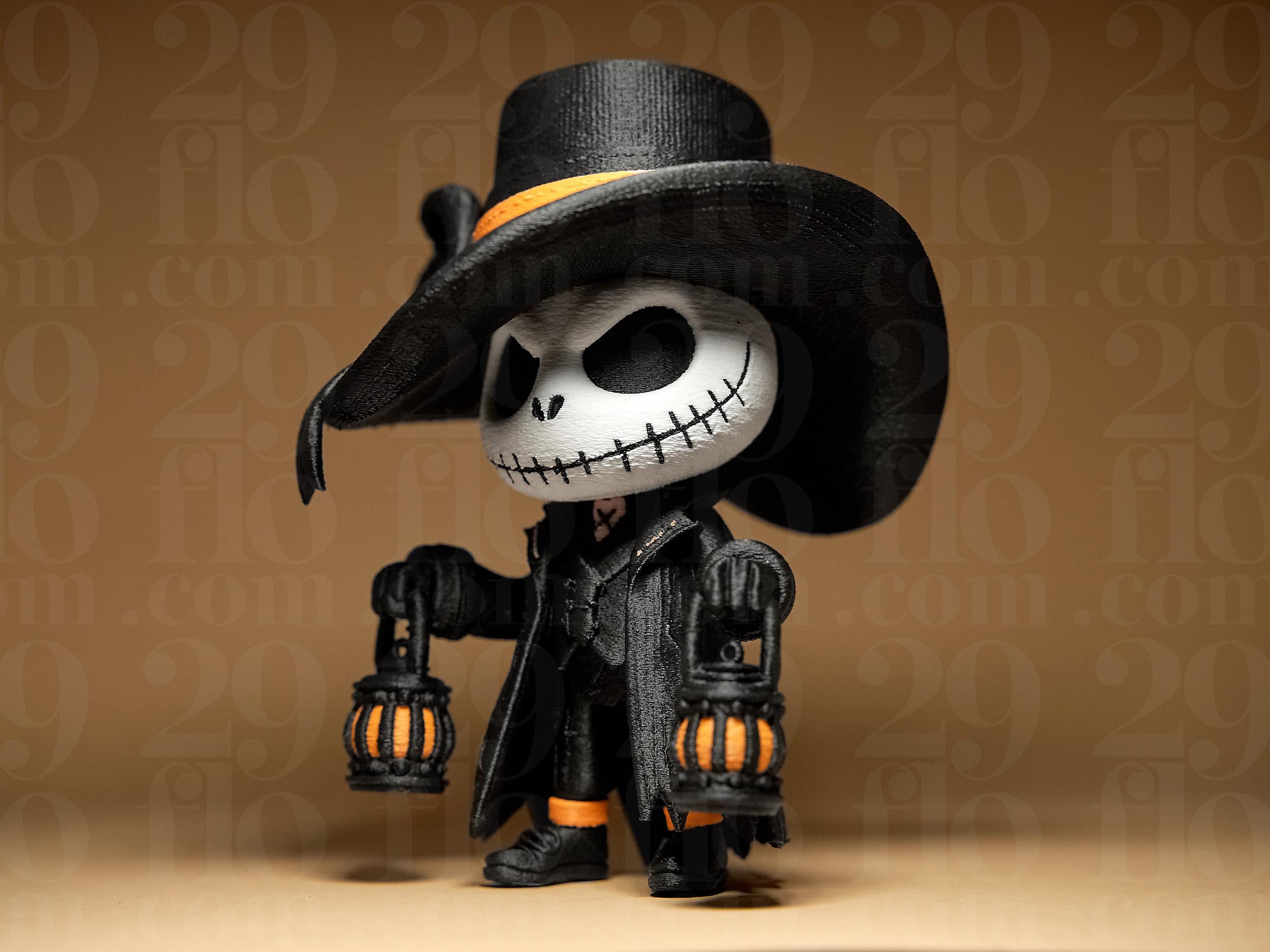 Nach Art von Jack Skellington Figurine – Halloween Deko Figur mit Laternen | Gothic & Spooky Sammlerfigur Fehn-factory.de