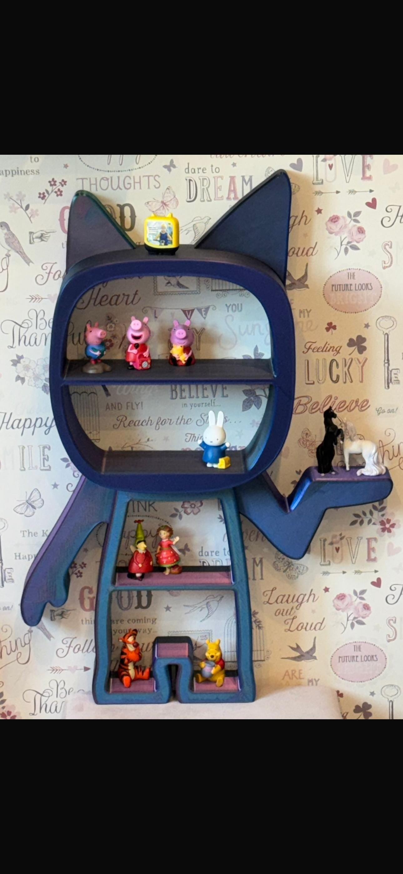 Tonie Regal 60x40 cm mit Toniebox 2  Halter | Kinderzimmer Regal | Figuren Aufbewahrung | Wunschfarbe wählbar. Tonie BOX 2 II