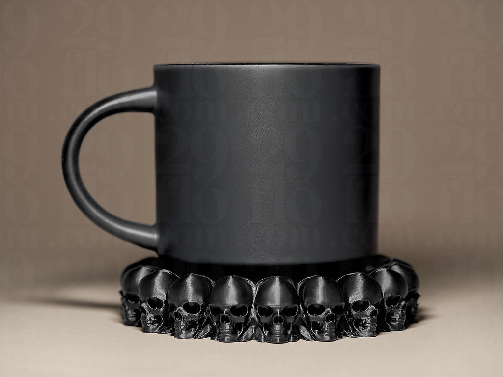 Skull Coaster – stylischer Totenkopf Untersetzer für Becher & Gläser im Gothic Design Fehn-factory.de