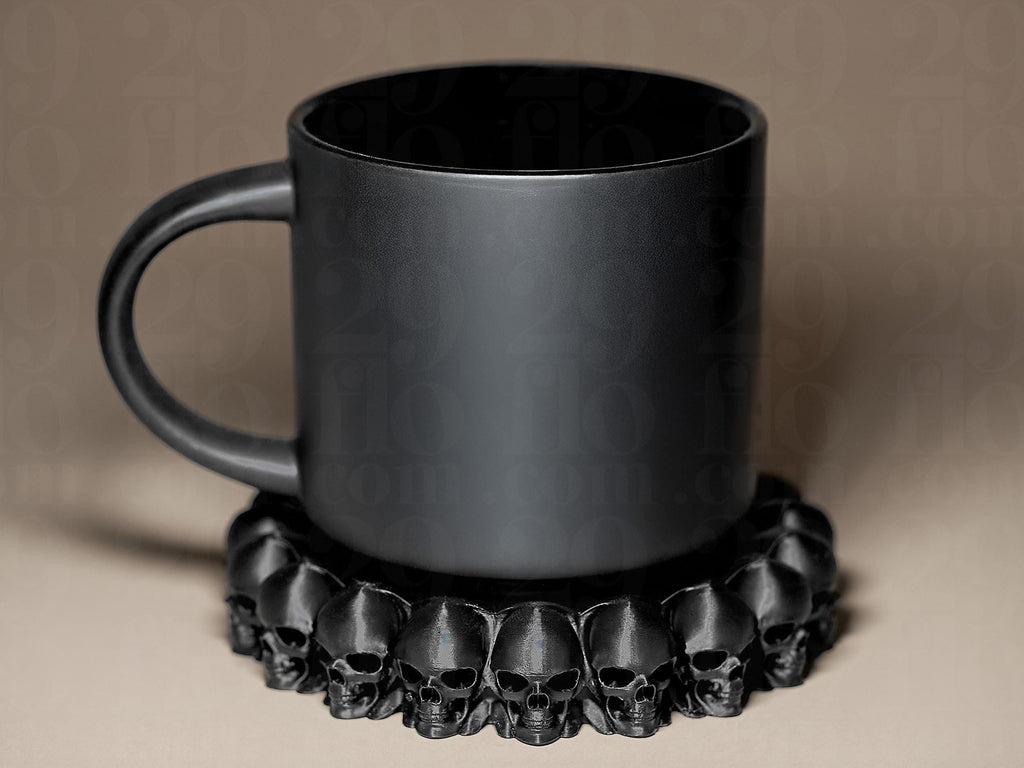 Skull Coaster – stylischer Totenkopf Untersetzer für Becher & Gläser im Gothic Design Fehn-factory.de