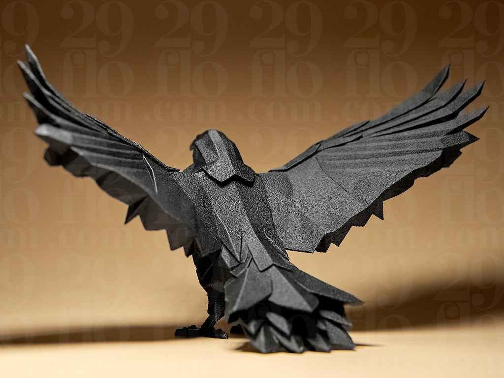 Raven Figur – geometrische Raben Statue für moderne Deko & Halloween Stil Fehn-factory.de