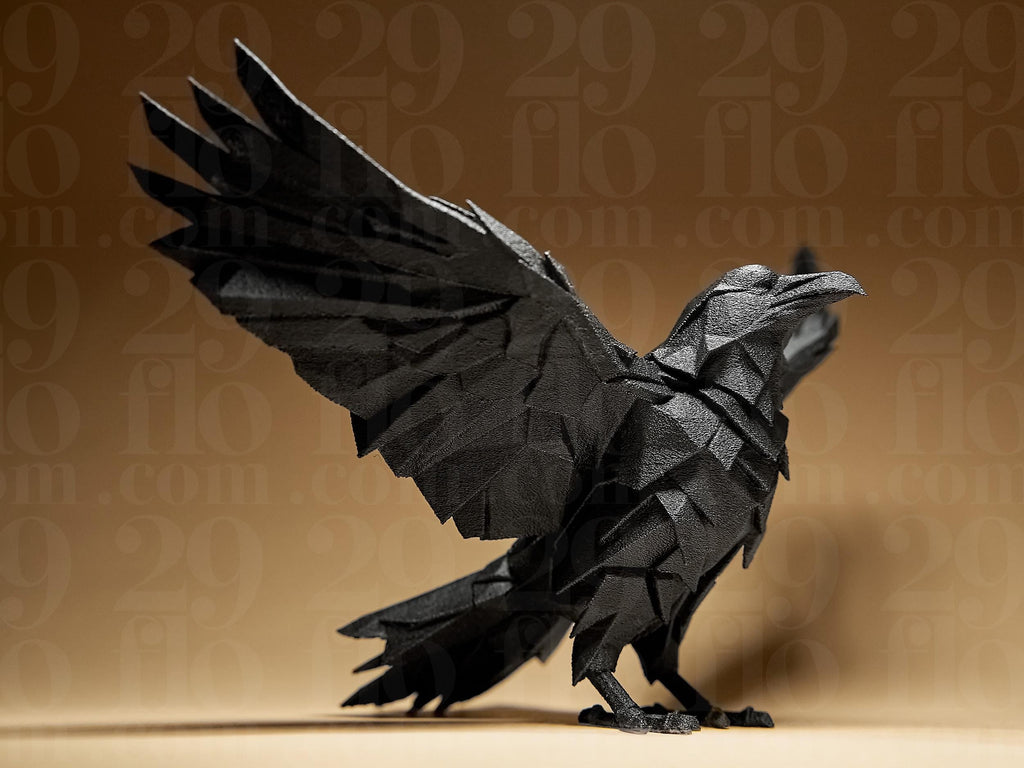 Raven Figur – geometrische Raben Statue für moderne Deko & Halloween Stil Fehn-factory.de