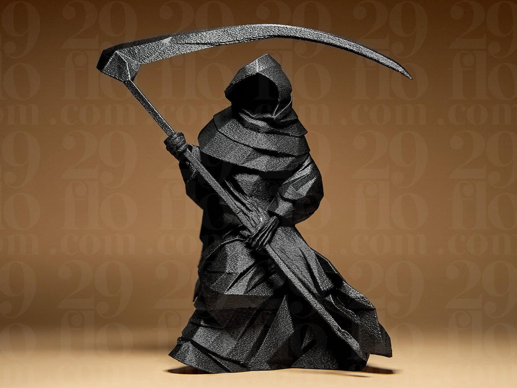 Geometric Grim Reaper – moderne Sensenmann Figur für Halloween & Gothic Deko Fehn-factory.de