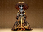 Dia de los Muertos Figur Skelett Dame mit Kleid und Hut – Halloween Deko Mexiko Fehn-factory.de